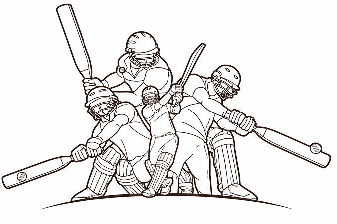 Cricket Players Illustration